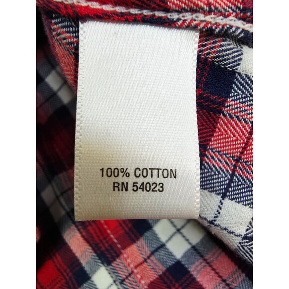 Banana Republic Size XS Red White Blue Check Long Sleeve Women Soft Wash Shirt - Picture 6 of 9